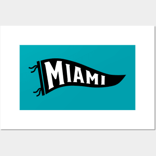 Miami Pennant - Teal Posters and Art